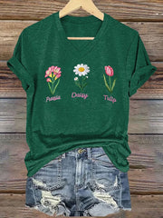 Women's Casual Floral Print T-Shirt