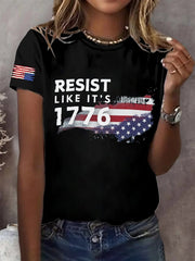 Women's Retro Resist Like It's 1776 Print T-Shirt