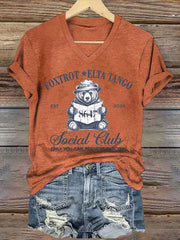 Women's Fashion Flag Print Casual T-shirt