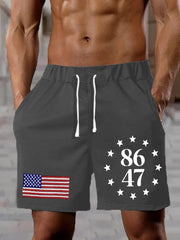 Men's Retro fdt Printed Casual Shorts