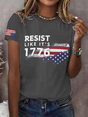 Women's Retro Resist Like It's 1776 Print T-Shirt