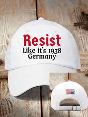 Unisex Retro Resist Like It's 1938 Germany Print Baseball Cap