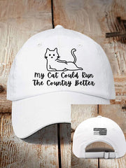 Retro FDT My Cat Could Run The Country Better Pride Baseball Cap