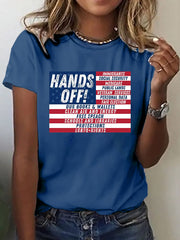 Women's Casual Animal Hands Off Print T-Shirt