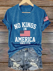 Women's No Kings In America Printed Casual T-Shirt
