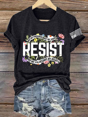 Retro Resist Not My President, Not My Voice, Not My Values, Not My Beliefs Print T-Shirt
