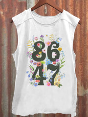 Men‘s Retro Flowers 86 47 Print Tank Top