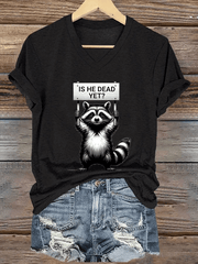 Women's Is He Dead Yet ? Print V-Neck T-Shirt