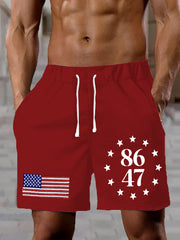 Men's Retro fdt Printed Casual Shorts