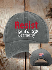 Unisex Retro Resist Like It's 1938 Germany Print Baseball Cap