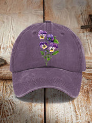 Alzheimer's Awareness Purple Floral Hat