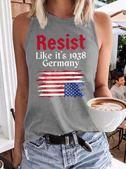 Women's Retro Resist Like It's 1938 Germany Print Vest