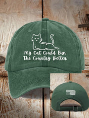 Retro FDT My Cat Could Run The Country Better Pride Baseball Cap