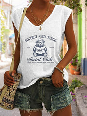 Women's Fashion Print Casual Vest