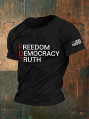Men's FDT “Freedom Democracy Truth” Print T-Shirt