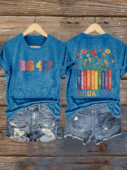 Women's Retro Flowers 86 47 Equality Matters Equality Never Hurt Anybody Diversity, Equity, And Inclusion Print T-Shirt