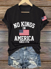 Women's No Kings In America Printed Casual T-Shirt