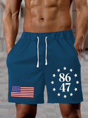 Men's Retro fdt Printed Casual Shorts