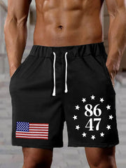 Men's Retro fdt Printed Casual Shorts