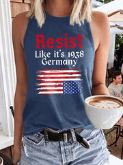 Women's Retro Resist Like It's 1938 Germany Print Vest