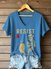 Women's Penguins Resist Tariff Printed Short-Sleeved T-Shirt