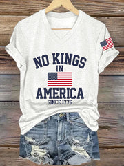 Women's No Kings In America Printed Casual T-Shirt