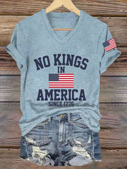 Women's No Kings In America Printed Casual T-Shirt
