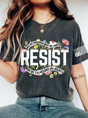 Retro Resist Not My President, Not My Voice, Not My Values, Not My Beliefs Print T-Shirt
