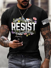 Men's Retro Resist Not My President, Not My Voice, Not My Values, Not My Beliefs Print T-Shirt