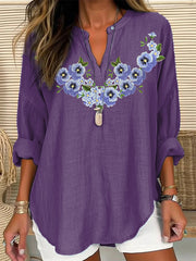 T-shirt de sensibilisation à la maladie d'Alzheimer pour femme, imprimé fleurs de myosotis