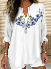 T-shirt de sensibilisation à la maladie d'Alzheimer pour femme, imprimé fleurs de myosotis