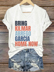 Women's FDT Bring Abrego Garcia Home Now Printed T-Shirt