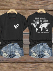 Women's FDT Dear World We Are So Sorry Sane Americans Printed T-Shirt