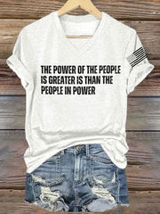 Women's FDT The Power of People Is Greater Printed T-Shirt