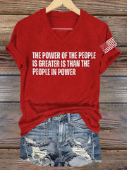 Women's FDT The Power of People Is Greater Printed T-Shirt