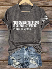 Women's FDT The Power of People Is Greater Printed T-Shirt