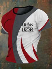 Herren Vintage Faith Iron Sharpens Iron Brothers In Christ Cross Bedrucktes T-Shirt