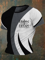 Herren Vintage Faith Iron Sharpens Iron Brothers In Christ Cross Bedrucktes T-Shirt