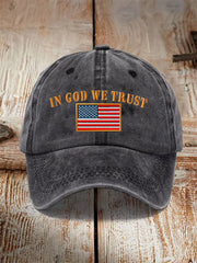 Unisex-Mütze mit Flaggen-Print „In God We Trust“