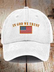Unisex-Mütze mit Flaggen-Print „In God We Trust“