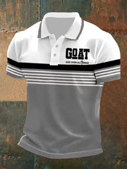 Men's Retro Faith “ Goat God Over All Things” Casual Printed Shirt