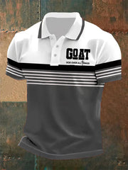 Men's Retro Faith “ Goat God Over All Things” Casual Printed Shirt