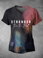 Women's Stronger Than The Storm Printed Casual T-shirt