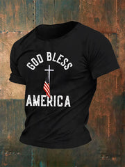 Men's God Bless America Print T-Shirt
