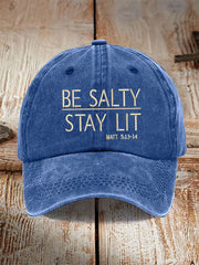 Casquette unisexe imprimée Be Salty Stay Lit Matt 5:13-14