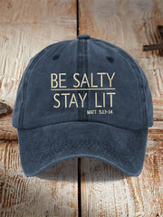 Casquette unisexe imprimée Be Salty Stay Lit Matt 5:13-14