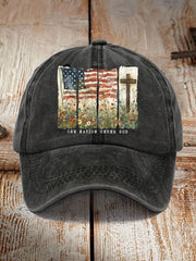 Casquette unisexe à imprimé graphique One Nation Under God Faith