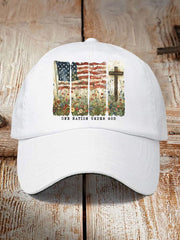 Casquette unisexe à imprimé graphique One Nation Under God Faith