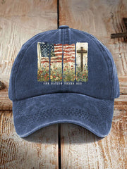 Casquette unisexe à imprimé graphique One Nation Under God Faith