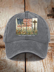 Casquette unisexe à imprimé graphique One Nation Under God Faith